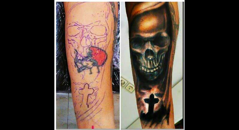 tatuaje calavera tenebrosa