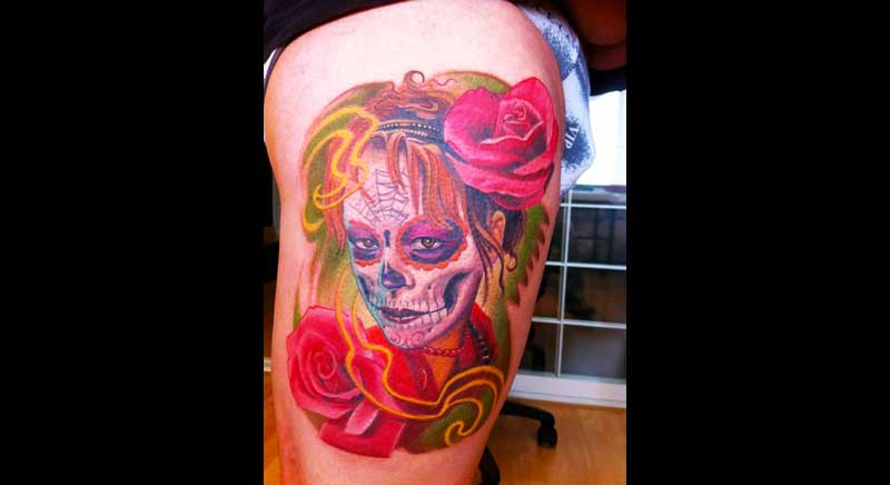 tatuaje mujer calavera