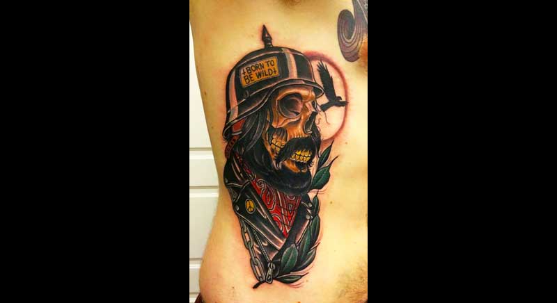 tatuaje de motorista